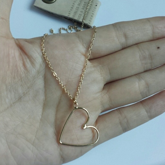 Anthropologie Real Gold Plating Heart Pendant NKLC - Picture 4 of 5